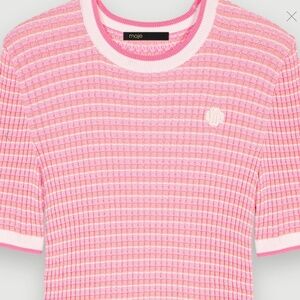 $265 Maje striped knit TSHIRT size medium size 3